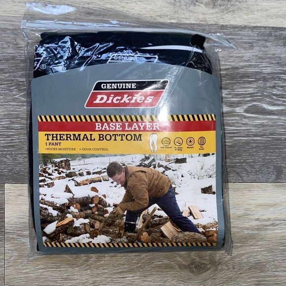 DICKIES Men's BASE LAYER WINTER THERMAL PANTS Black Size XXL- WAIST 44”- 46” NWT - Picture 1 of 6